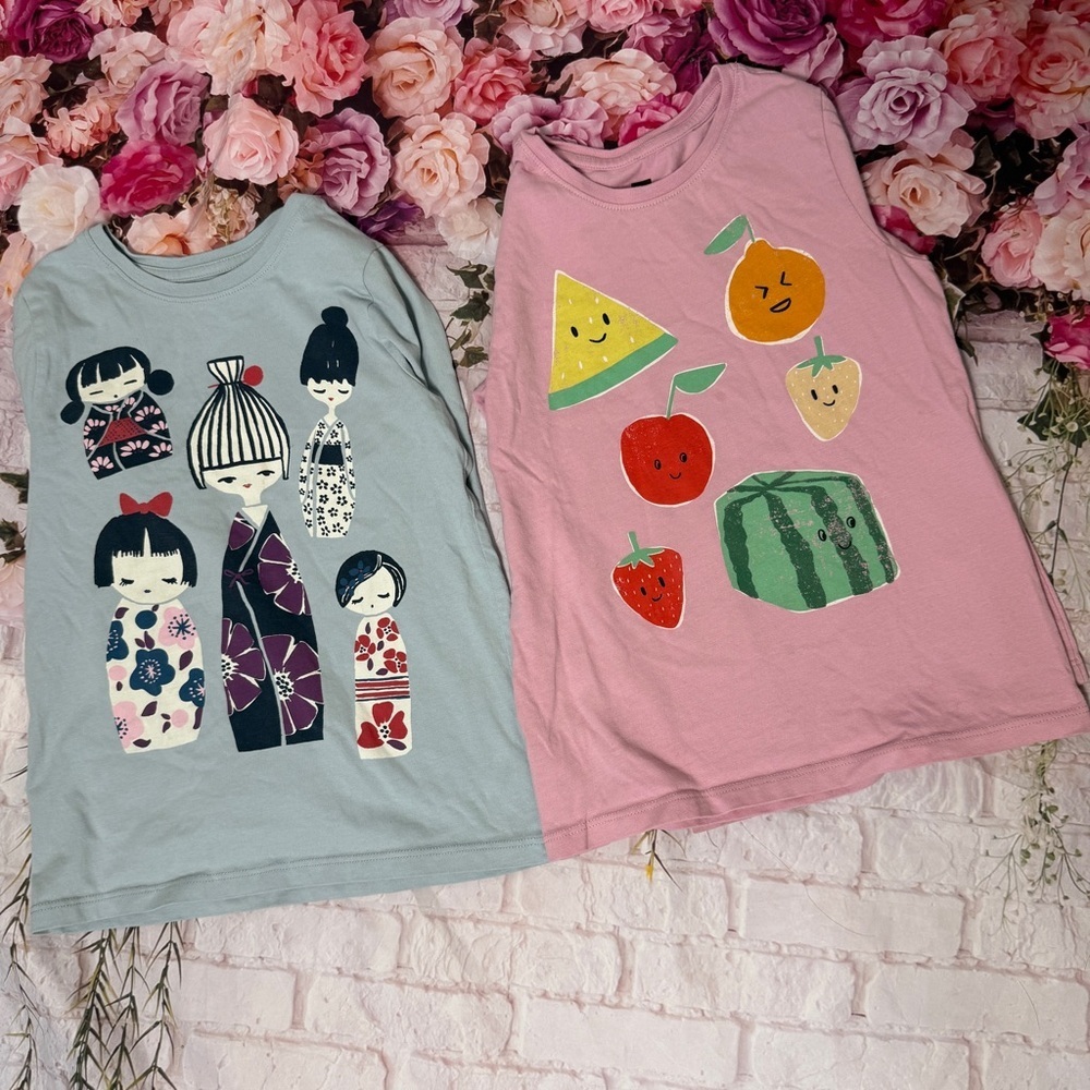 2 Tea Collection cotton Graphic Tank Tops Set size 6